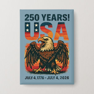 VS 250 jaar – Patriottische Bald Eagle 4 juli 2026 Button