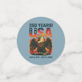 VS 250 jaar – Patriottische Bald Eagle 4 juli 2026 Confetti (Kleine voorkant)