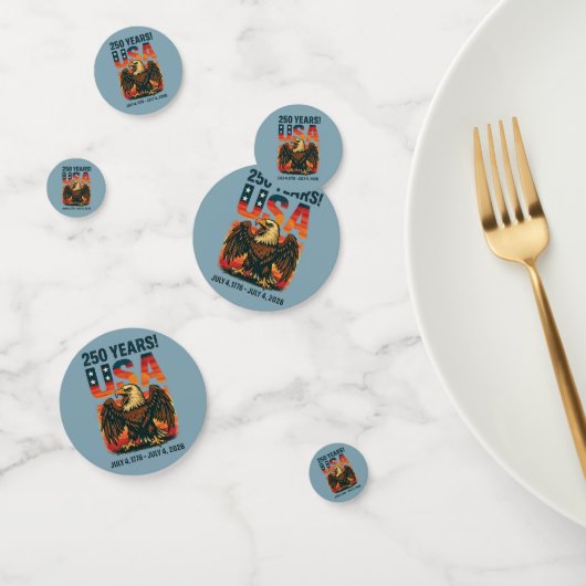 VS 250 jaar – Patriottische Bald Eagle 4 juli 2026 Confetti (Groep)