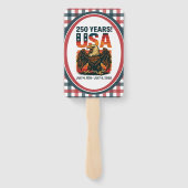 VS 250 jaar – Patriottische Bald Eagle 4 juli 2026 Handwaaier (Achterkant)