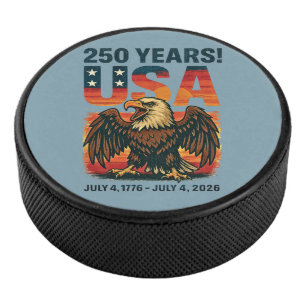 VS 250 jaar – Patriottische Bald Eagle 4 juli 2026 Hockey Puck