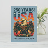 VS 250 jaar – Patriottische Bald Eagle 4 juli 2026 Kaart (Staand voorkant)