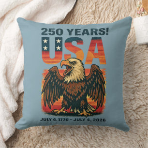 VS 250 jaar – Patriottische Bald Eagle 4 juli 2026 Kussen