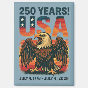VS 250 jaar – Patriottische Bald Eagle 4 juli 2026 Magneet
