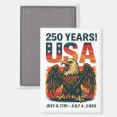 VS 250 jaar – Patriottische Bald Eagle 4 juli 2026 Magneet (Voorkant / Achterkant)