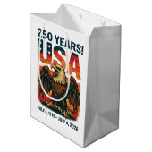 VS 250 jaar – Patriottische Bald Eagle 4 juli 2026 Medium Cadeauzakje (Achterkant Gekanteld)