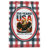 VS 250 jaar – Patriottische Bald Eagle 4 juli 2026 Medium Cadeauzakje (Voorkant)