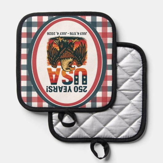 VS 250 jaar – Patriottische Bald Eagle 4 juli 2026 Pannenlap (Voorkant / Achterkant)