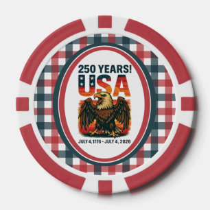 VS 250 jaar – Patriottische Bald Eagle 4 juli 2026 Poker Chips