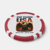 VS 250 jaar – Patriottische Bald Eagle 4 juli 2026 Poker Chips (Enkel)
