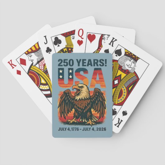 VS 250 jaar – Patriottische Bald Eagle 4 juli 2026 Pokerkaarten (Achterkant)