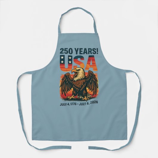 VS 250 jaar – Patriottische Bald Eagle 4 juli 2026 Schort (Voorkant)
