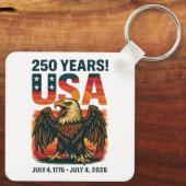 VS 250 jaar – Patriottische Bald Eagle 4 juli 2026 Sleutelhanger (Achterkant)