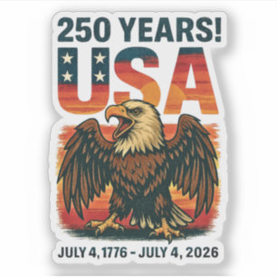 VS 250 jaar – Patriottische Bald Eagle 4 juli 2026 Sticker