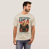VS 250 jaar – Patriottische Bald Eagle 4 juli 2026 T-shirt (Voorkant volledig)