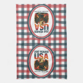 VS 250 jaar – Patriottische Bald Eagle 4 juli 2026 Theedoek (Verticaal)