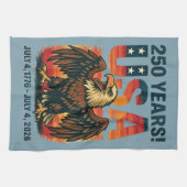 VS 250 jaar – Patriottische Bald Eagle 4 juli 2026 Theedoek (Horizontaal)
