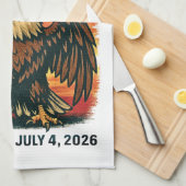 VS 250 jaar – Patriottische Bald Eagle 4 juli 2026 Theedoek (Quarter Fold)