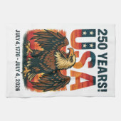 VS 250 jaar – Patriottische Bald Eagle 4 juli 2026 Theedoek (Horizontaal)