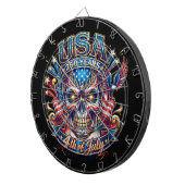 VS 250 Jaar Patriottische Schedel 4 Juli Dartbord (Voorkant Rechts)