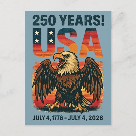 VS 250 Jaar – Patriottische Zeearend 4 juli 2026 Briefkaart (Voorkant)