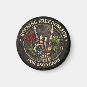 VS 250 Jaar Rocking Freedom Patriottische Skelet H Magneet