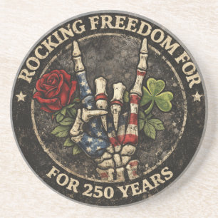 VS 250 Jaar Rocking Freedom Patriottische Skelet H Zandsteen Onderzetter