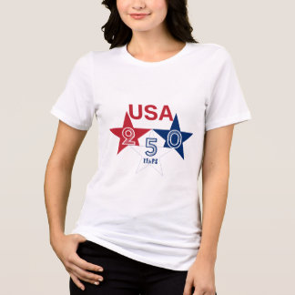 VS 250 jaar - Rode blauwe en witte sterren dames Tri-Blend Shirt