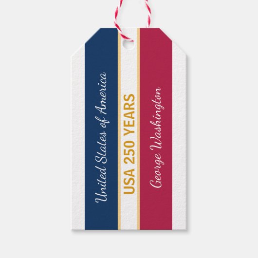 VS 250 jaar semi-quincentennial patriottische stre Cadeaulabel (Voorkant)
