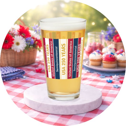 VS 250 jaar semi-quincentennial patriottische stre Glas