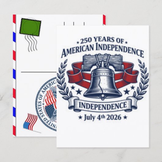 VS 250 Jaar Viering: Amerika 1776–2026 Feestdagenkaart (Voorkant / Achterkant)