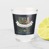 VS 250 Jaar Vrijheid Aangepaste Achtergrondkleur Shot Glas (Voorkant)