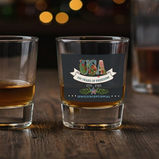 VS 250 Jaar Vrijheid Aangepaste Achtergrondkleur Shot Glas