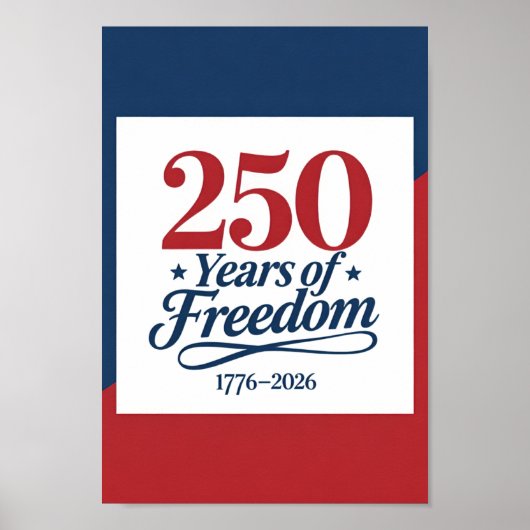 VS 250 Jaar Vrijheid Minimaal Patriottisch Poster (Voorkant)