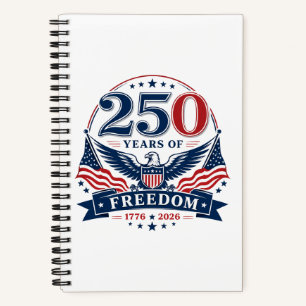 VS 250 Jaar Vrijheid Patriottisch Adelaarontwerp Notitieboek
