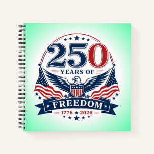 VS 250 Jaar Vrijheid Patriottisch Adelaarontwerp Notitieboek