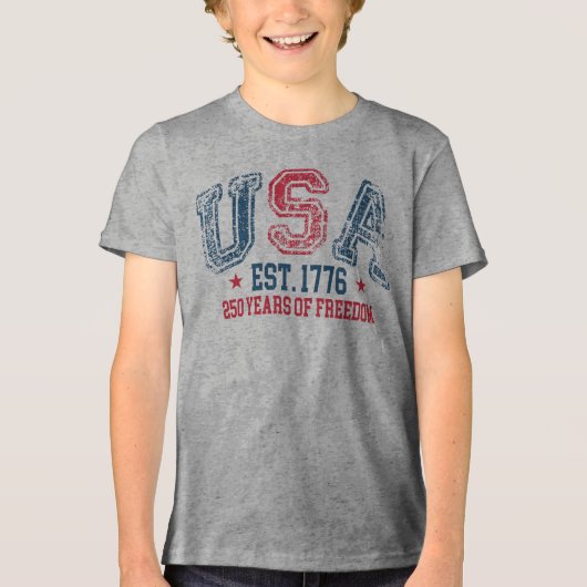 VS 250 Jaar Vrijheid Tri-Blend Shirt (Voorkant)