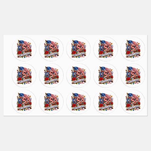 VS 250 jaar vrijheidsviering Labels (Vel)