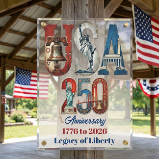 VS 250-jarig jubileum Amerikaanse geschiedenis Ret Acryl Bord