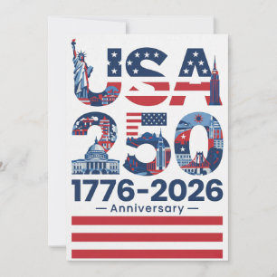 VS 250-jarig jubileum Patriottische Amerikaanse Ge Feestdagenkaart