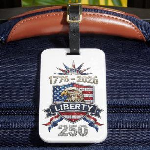 VS 250 Liberty Eagle 1776–2026 Rhinestone Stijl Bagagelabel