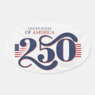 VS 250 ovale patriottische stickers