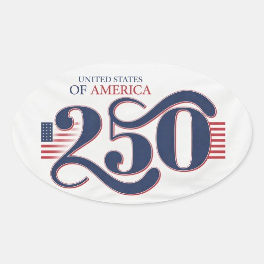 VS 250 ovale patriottische stickers 