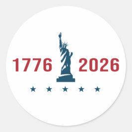 VS 250 Patriottisch 1776 2026 Standbeeld van de Vr Ronde Sticker