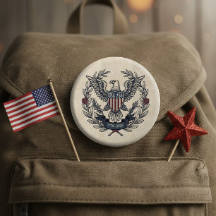 VS 250 Patriottische Adelaar Erfgoed Motief Crm ID Ronde Button 4,0 Cm