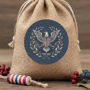 VS 250 Patriottische Adelaar Erfgoed Motief Marine Ronde Sticker