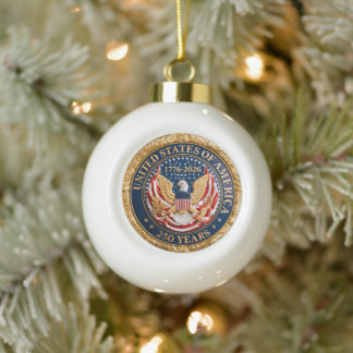 VS 250e verjaardag 1776-2026 Amerikaanse Vlag Adel Keramische Bal Ornament