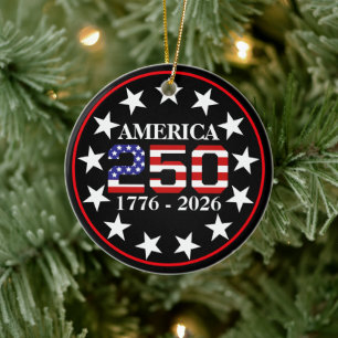VS 250e verjaardag 1776-2026 Amerikaanse vlag Keramisch Ornament