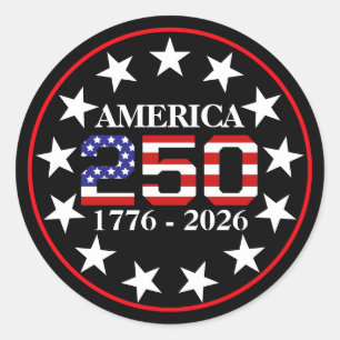 VS 250e verjaardag 1776-2026 Amerikaanse vlag Ronde Sticker