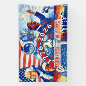 VS 250e verjaardag 1776-2026 Patriottische Geschie Spandoek (Verticaal)